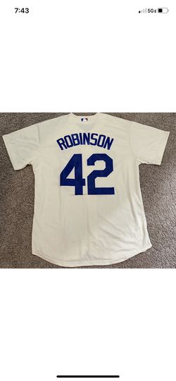Los Angeles Dodgers Jackie Robinson Cream Jersey Adult Size Extra