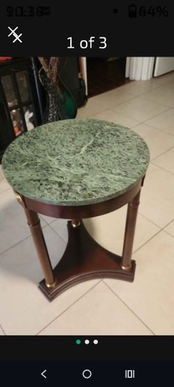 Mid 20th Century Regency Style Marble Pedestal Side Table