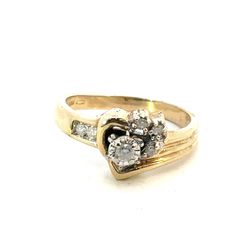 Woman’s Ladies 14k Yellow Gold Diamond .07 CTW Heart Ring Band Size 6.5 GP3109411
