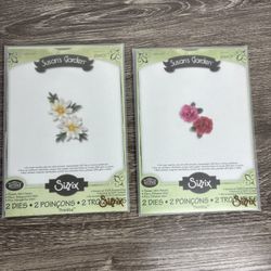 Sizzix SUSANS GARDENS Tierney Flowers Floral Mini Daisies & Petals Dies Lot Of 2