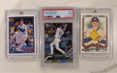 2024 Topps Now Shohei Ohtani PSA 9 + Insert Ohtani & RC Roki Sasaki Insert Card
