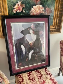 Elegant Framed Modern Woman Artwork – 33.5” × 42”