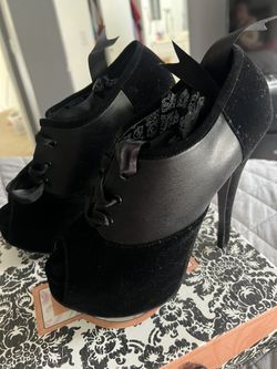 Bordello Black Velvet Pumps- Size 7/7.5