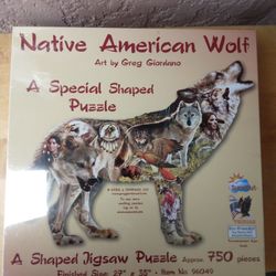 Native American Wolf Shape Puzzle 27 * 35