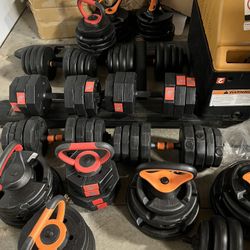 Vinyl Adjustable Dumbbells & Kettlebells READ