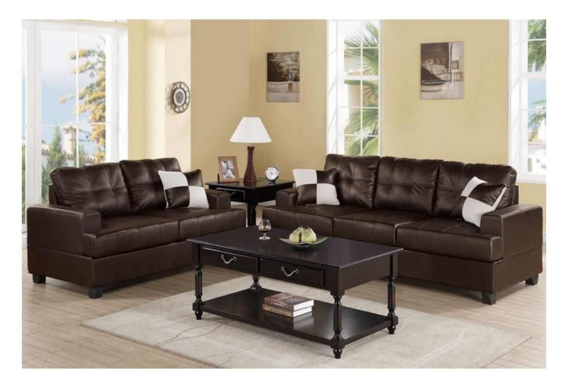 Brown Sofa And Love Seat Set