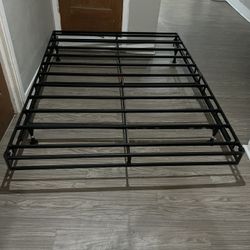Black Metal Bed Frame Queen Size 
