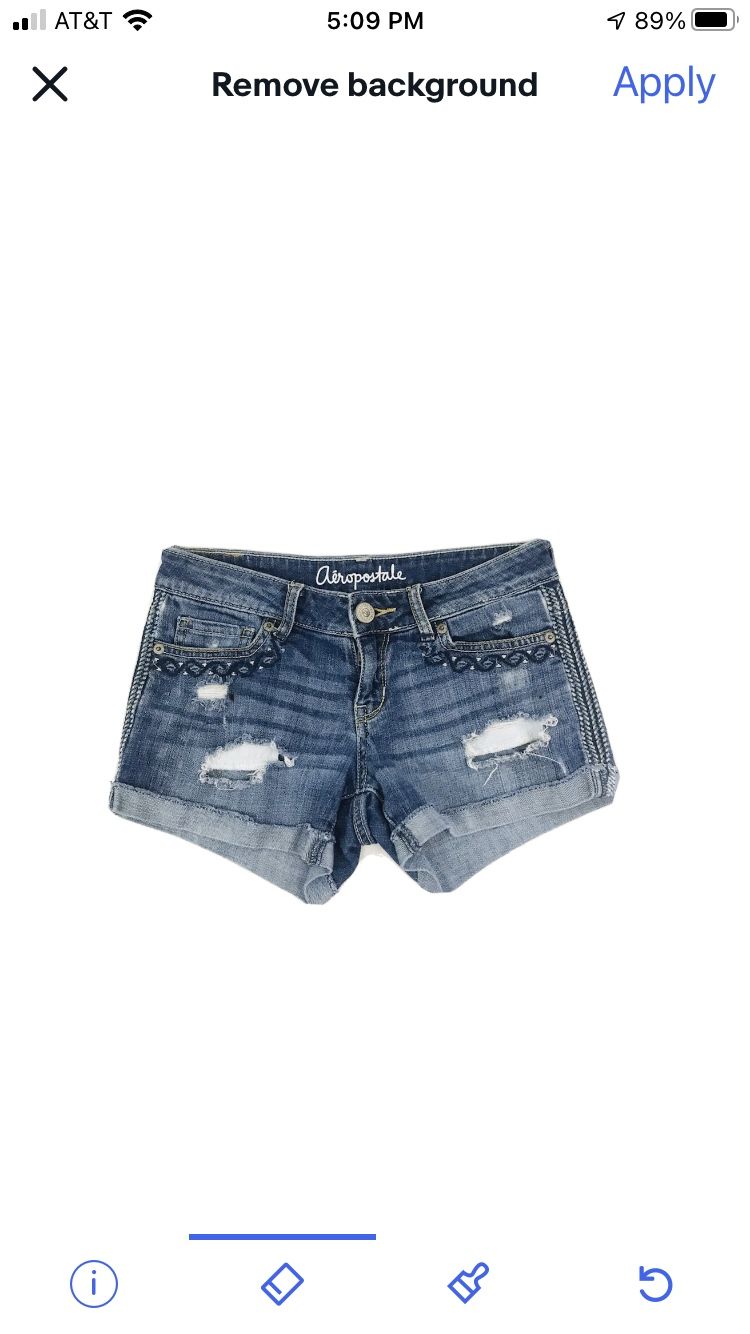 Aeropostale Destroyed Midi Denim Shorts - Size 2