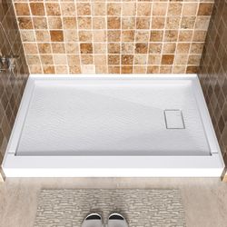 48 in. L x 36 in. Solid Surface Single Threshold Shower Base - Right