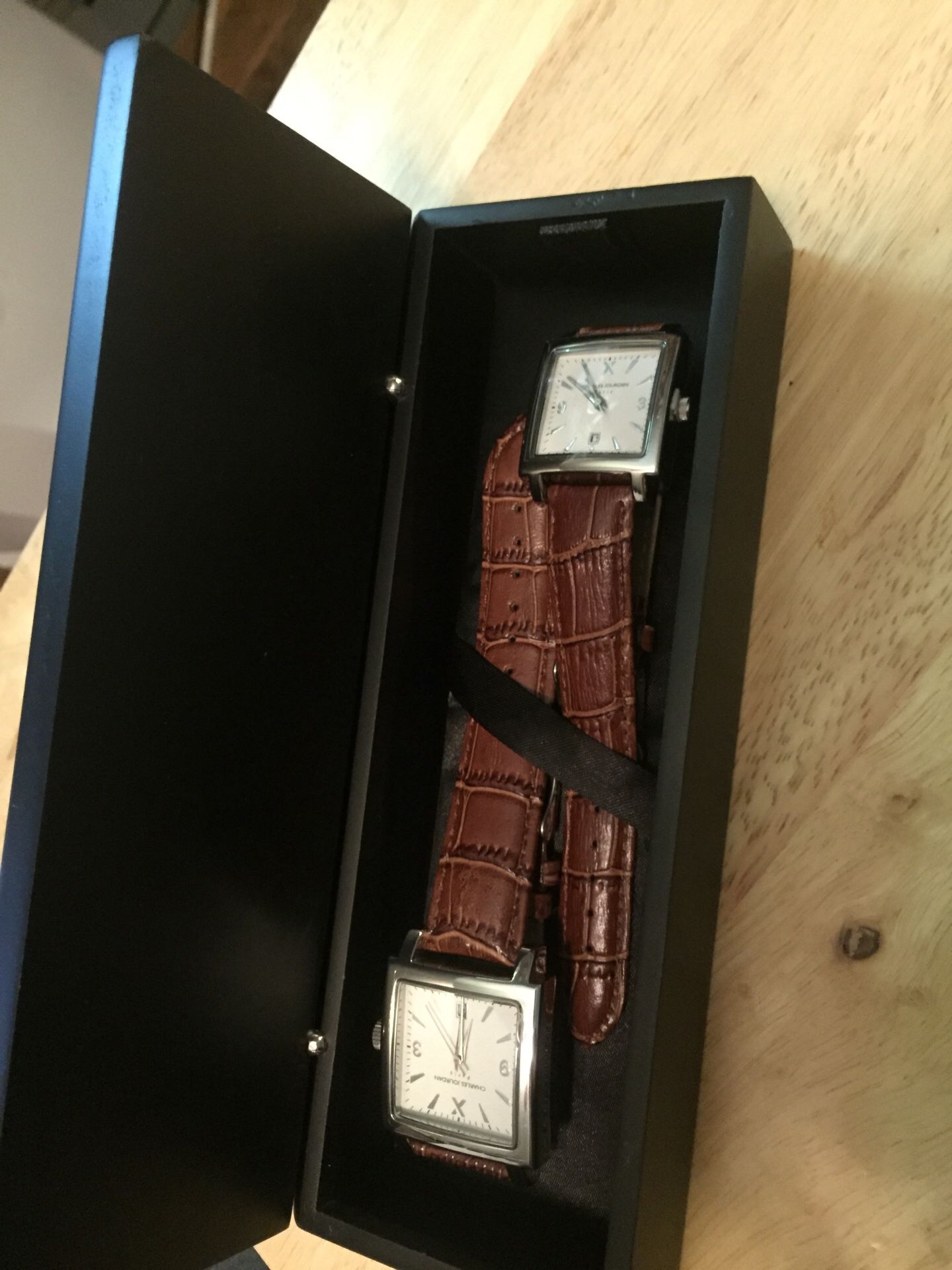 Watch watches his and hers Charles Jourdan brown leather