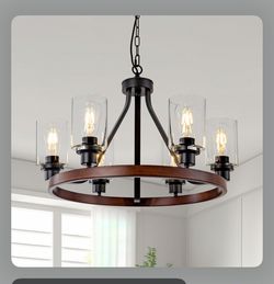 Wooden modern chandelier