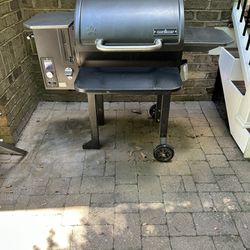 BBQ SmokePro Slide and Wood Pellet Grill Smoker With Fold Down Front Tray