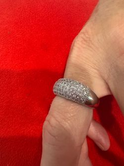 Jewelry Fashion New Princess Cut White Moissanite Zircon Silver Color sizes 9&10