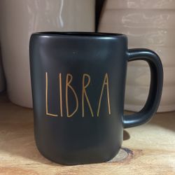 Rae Dunn “LIBRA” Black Mug With Gold Lettering