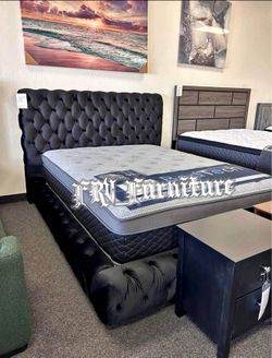 New Queen bed frame with mattress