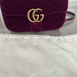 Gucci Marmont Purple Velvet Bag.
