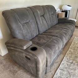 Automatic Reclining Sofa + Manual Reclining Love Seat