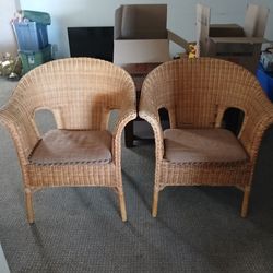 pair of nice wicker chairs