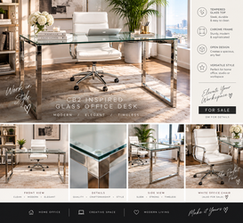 CB2 Tesso Chrome & Glass Desk — Paid $349