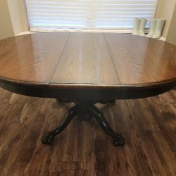 Beautiful Solid Wood Kitchen Table With Leaf