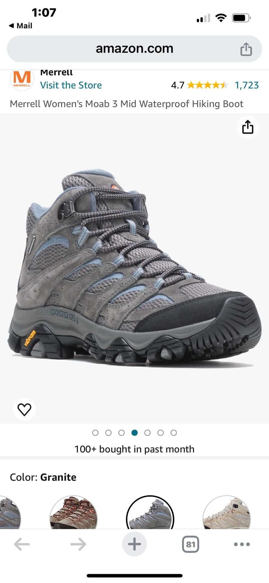 Merrell Women's Moab 3 Mid Waterproof Hiking Boot, Size 8.5-NEW IN BOX - $100 (oakland piedmont / montclair)