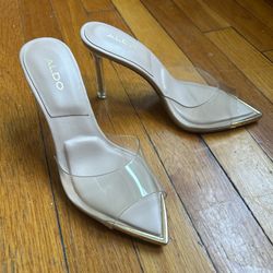 Silver clear ALDO heels #glamour (no shoe box & only worn once)