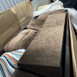 Sectional Couch Left Arm Chaise Brown