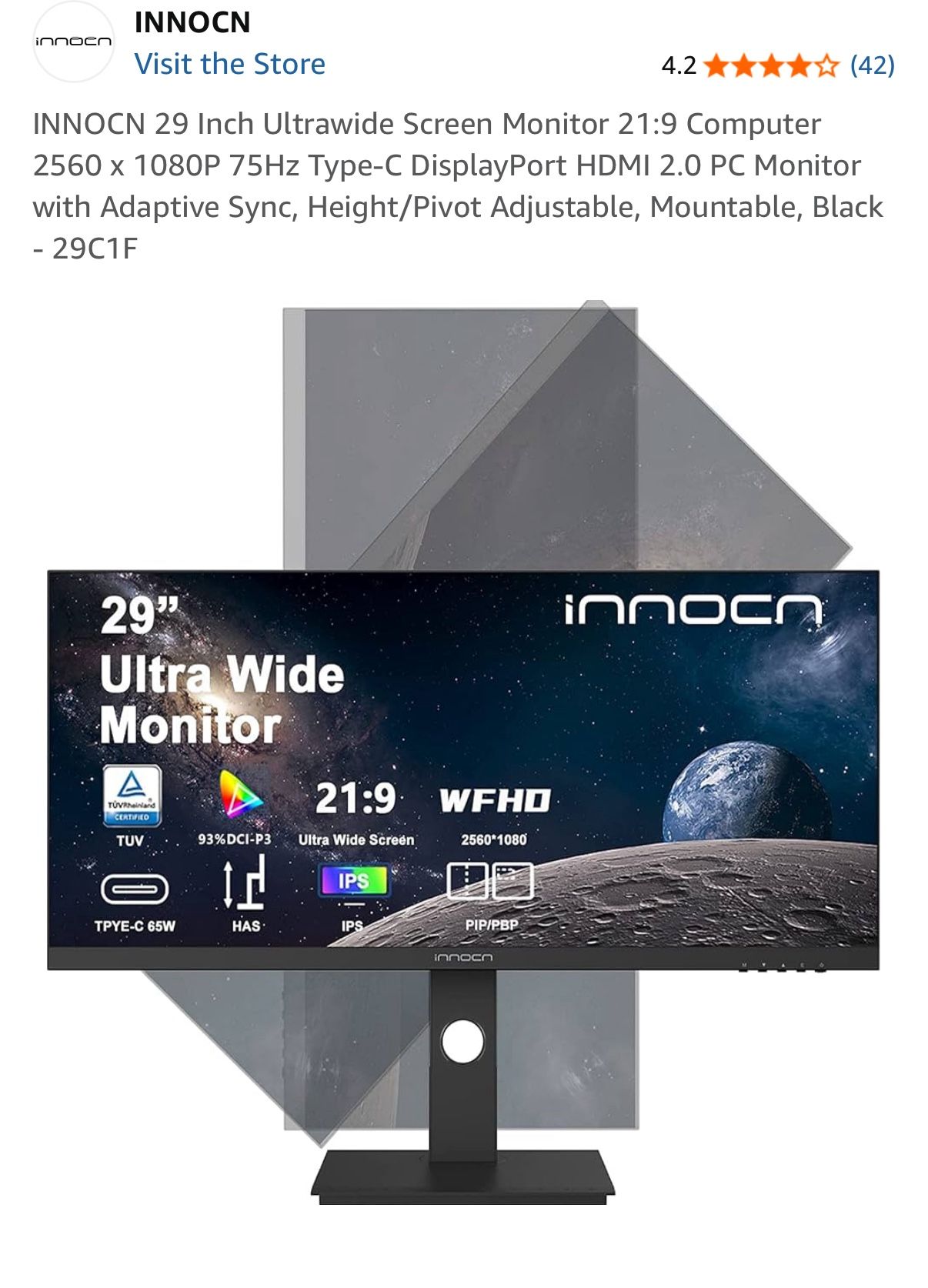 INNOCN 29 Inch Ultrawide Screen Monitor