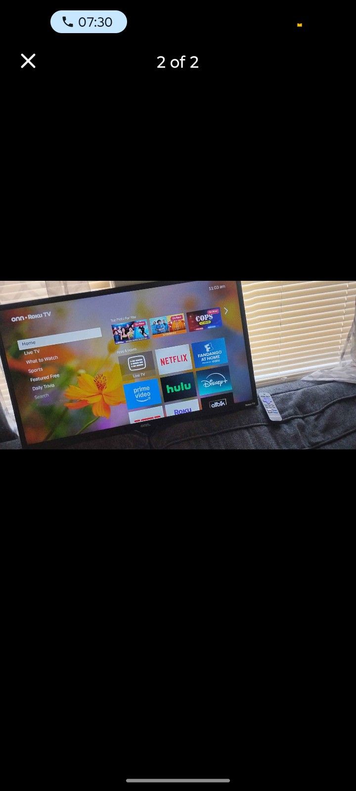 32" Inch Roku TV With Voice Command Remote.