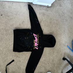 Sp5der P*nk Hoodie 'Black' Size Small