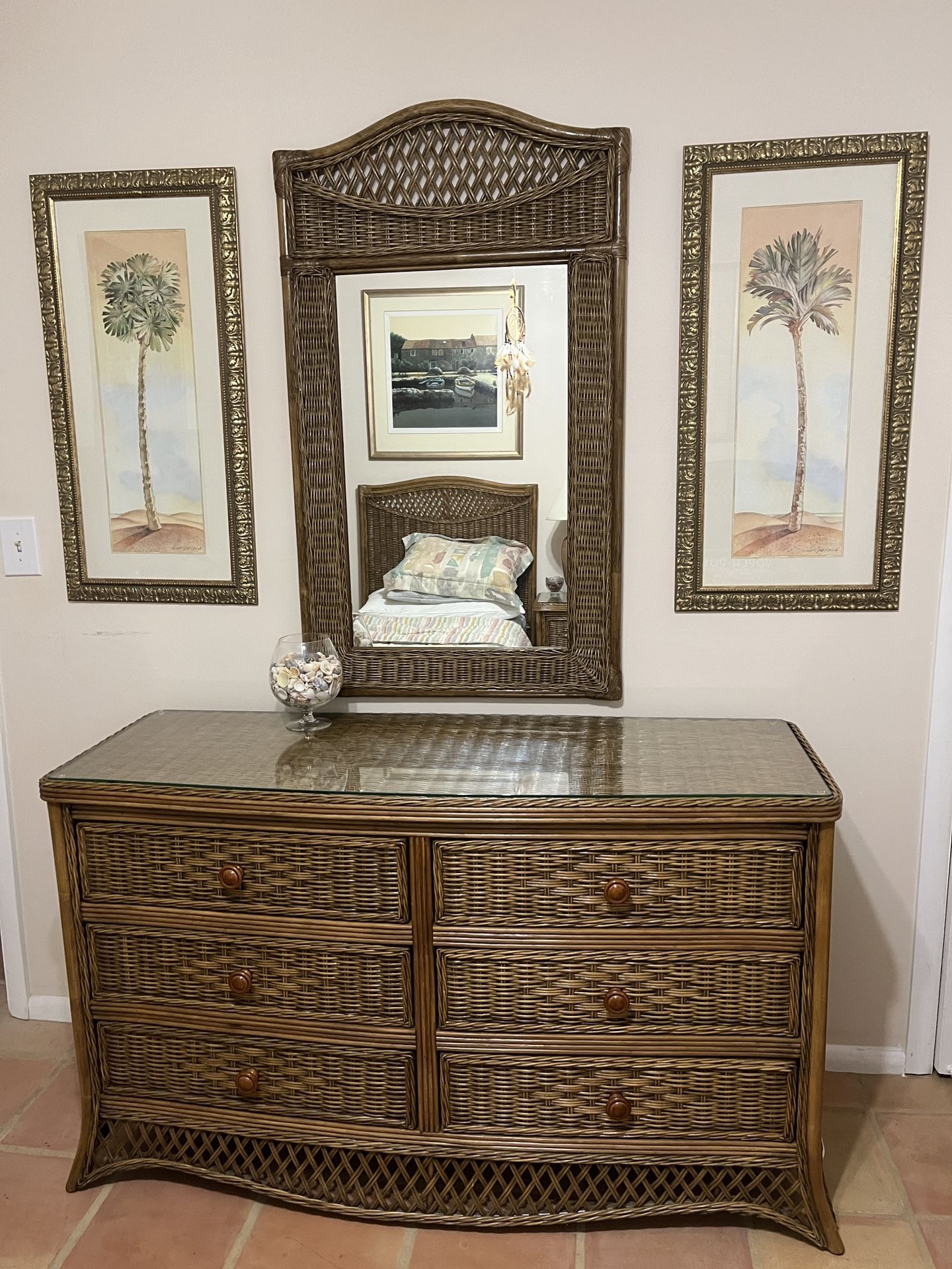 Wicker Twin Bedroom Set