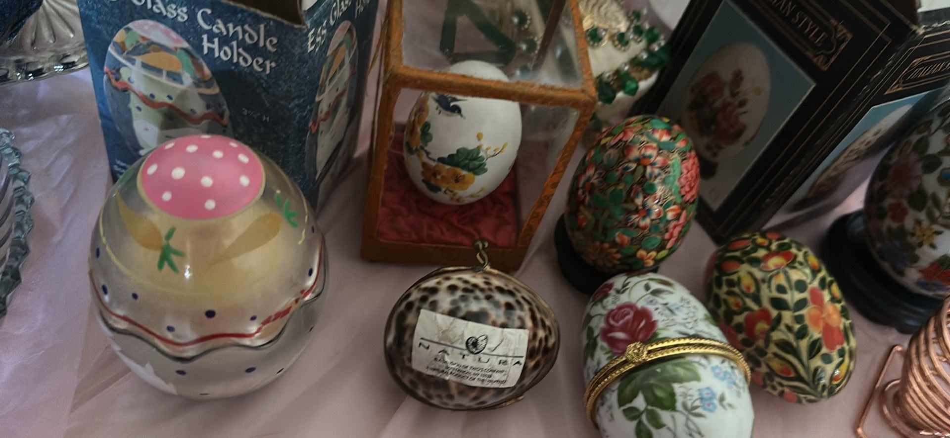 Ceramic collectible Rare Eggs- Some I’m Glass Case/new In Box- Any One $10 Each