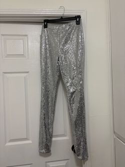 From forever 21 women’s glitter pants size small has a stretch to them