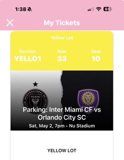 Inter Miami vs Orlando 5/2 Game, Parking Garage Yellow