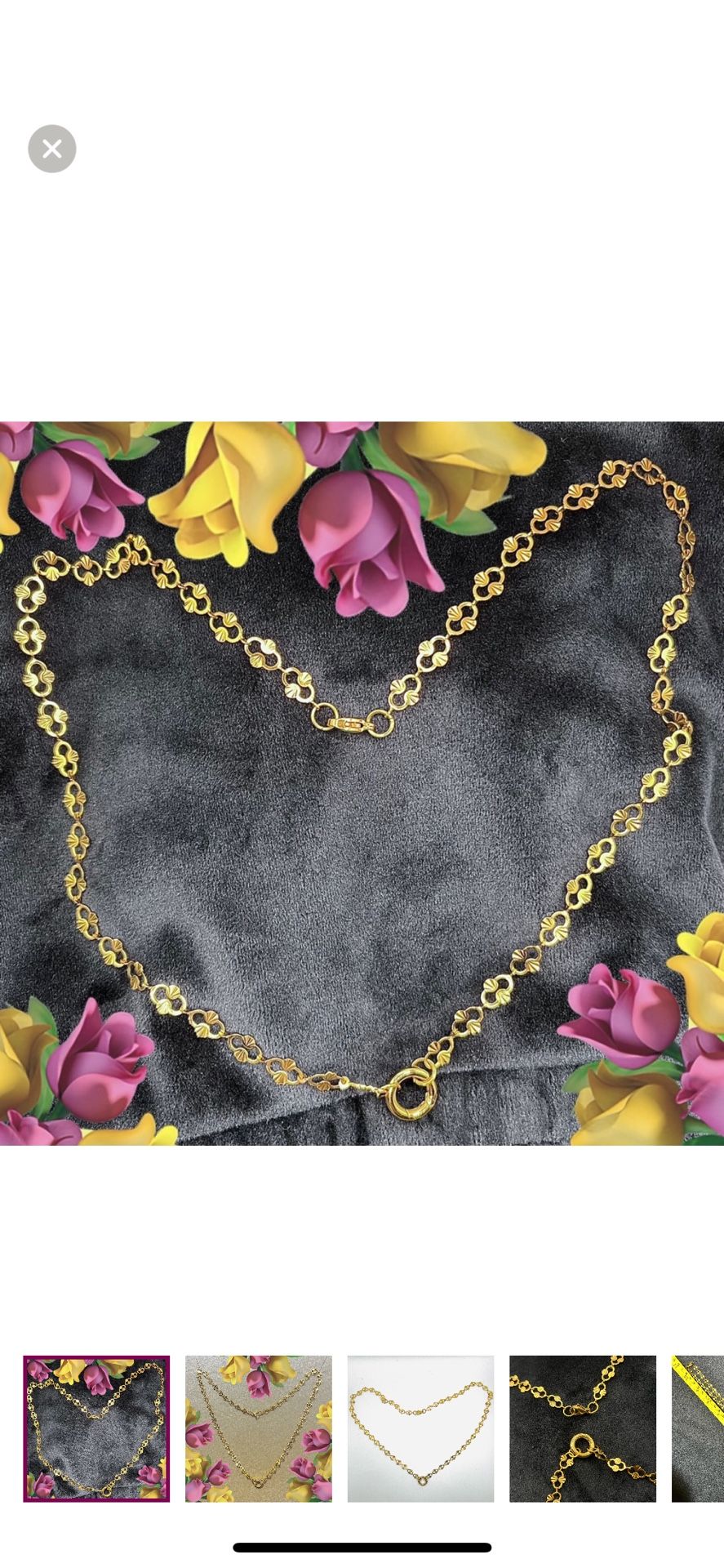 NEW 18K Gold Plated Shell Stainless Steel Chain W/ Lobster Clasp & Carabiner