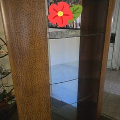 Oval Leather Wrapped Lighted shelves