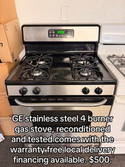 GE Stainless Steel 4-Burner Gas Range