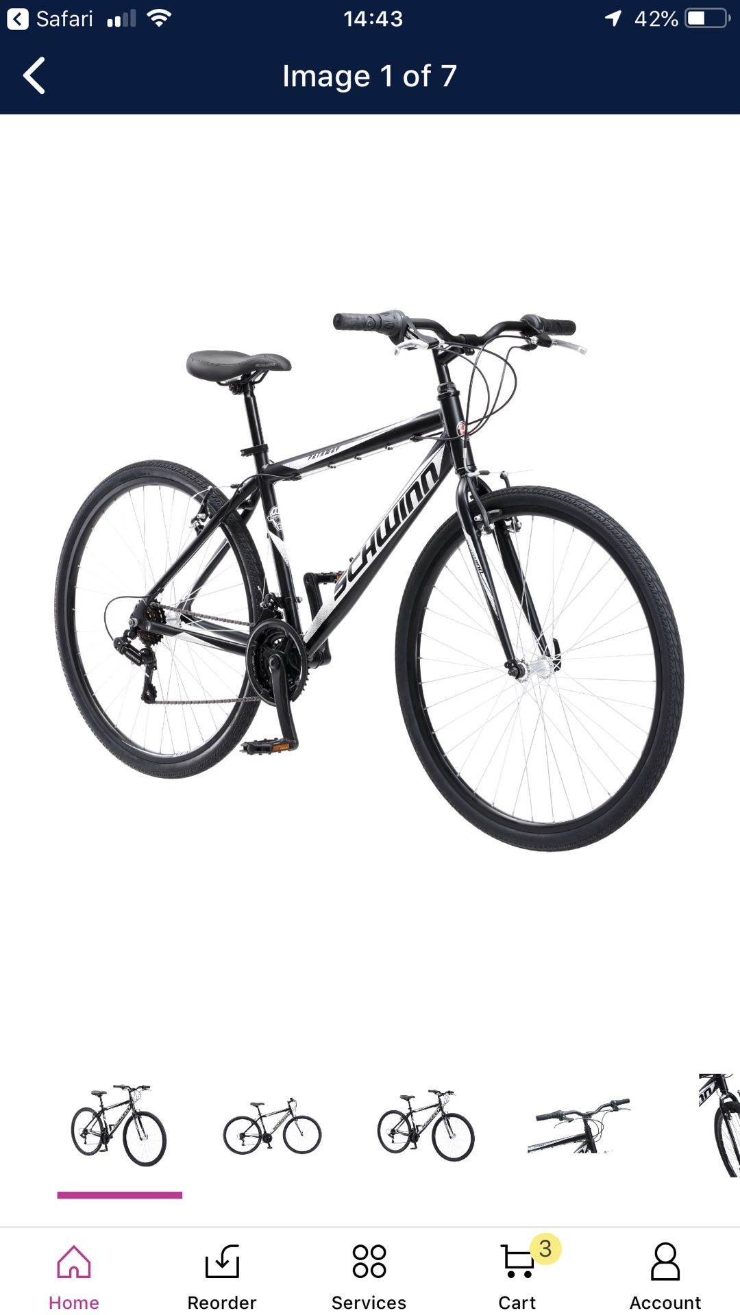 Schwinn Pathway Multi Use Bike, 18 speed, 700c wheels, Black/Silver