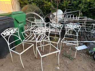 Vintage Wrought Iron & Cast Aluminum Patio Furniture Mega Lot