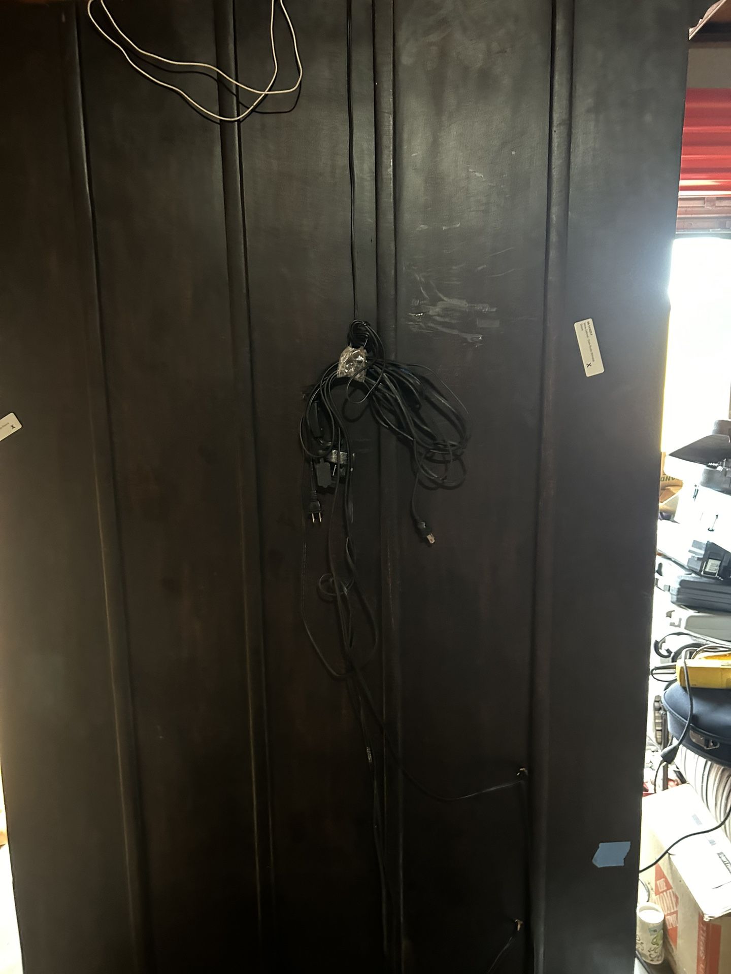 Wine Cabinet Dark Rustic W/metal Doors