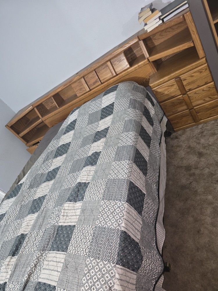 Queen Size Headboard W/ Night Stands And Matching Dresser