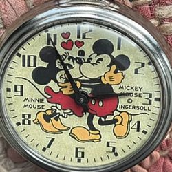 Ingersoll Mickey And Minnie Mouse Pocket Watch