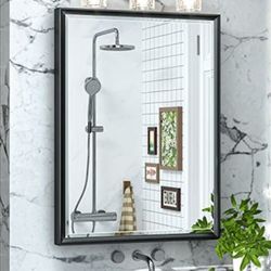 20x26 Recessed Medicine Cabinet Bathroom Vanity Mirror Black Metal Fra

Like New

