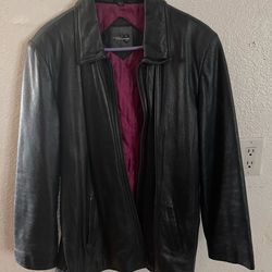 Black leather, extra large with tie waist
