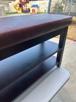 Faux Leather Padded Shoe Storage Bench