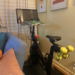 New Peloton Bike and Custom Bike Tray for Laptop/Books/Tablet/etc