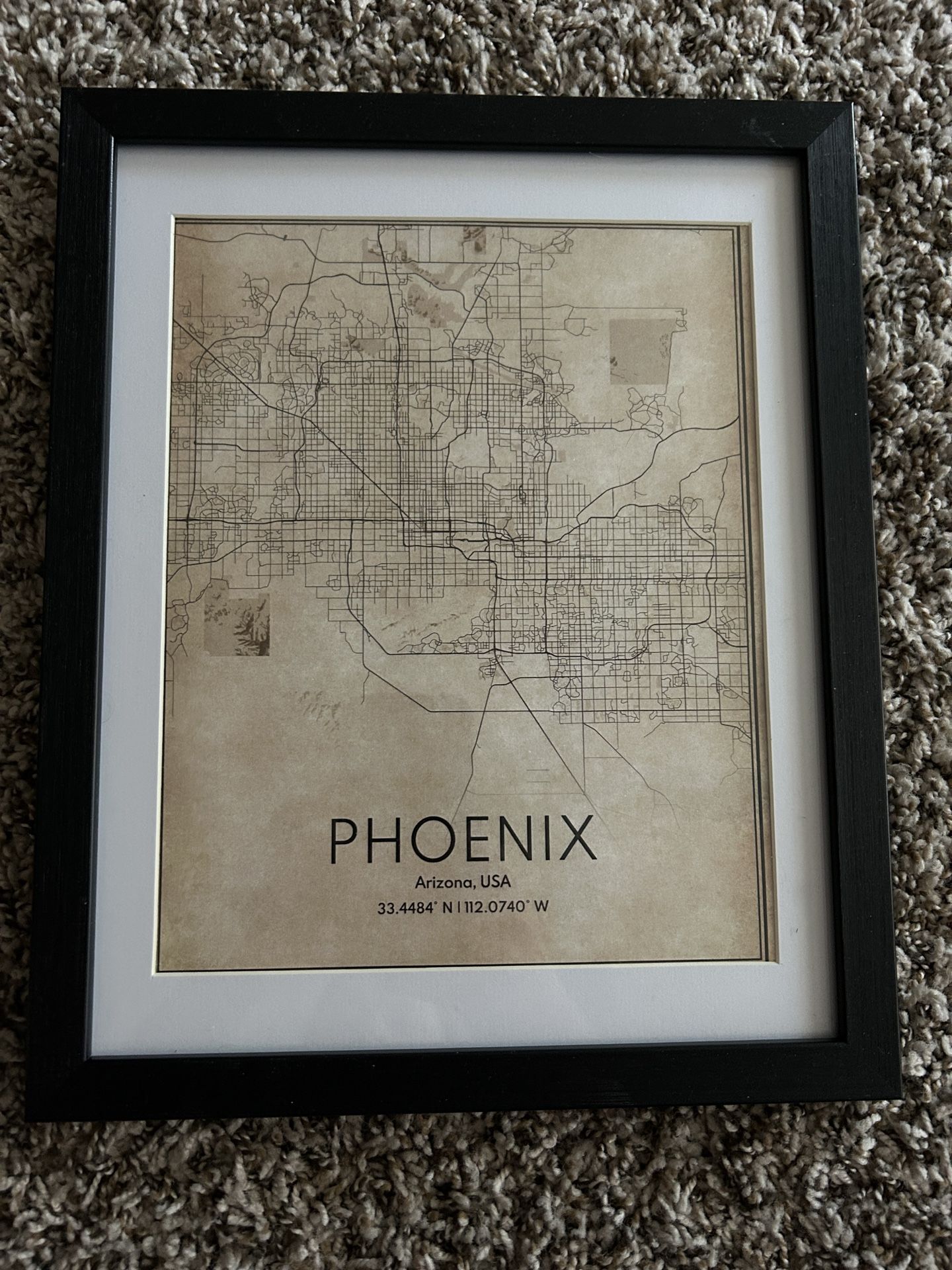 8x10 Framed Phoenix Map