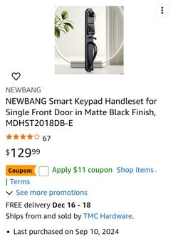 Smart Keypad Front Door Lock