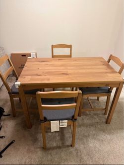 HÄGERNÄS Table and 4 chairs, antique stain pine