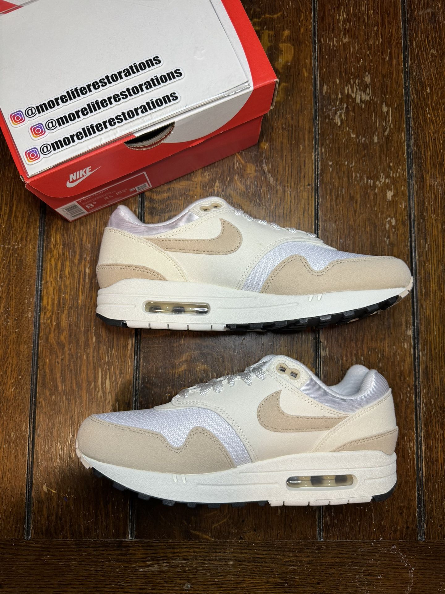 Nike Air Max 1 Pale Ivory Brand New With Box Womens 8.5 